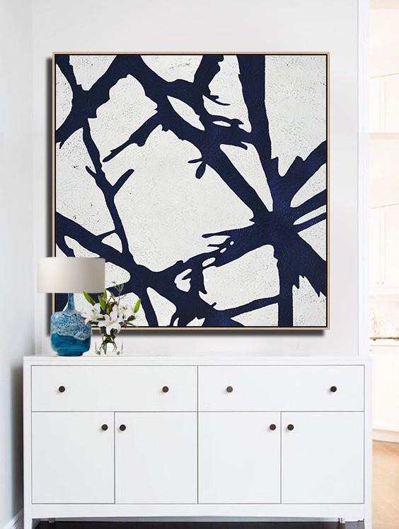 Navy Blue Minimalist Painting #NV286A - Click Image to Close